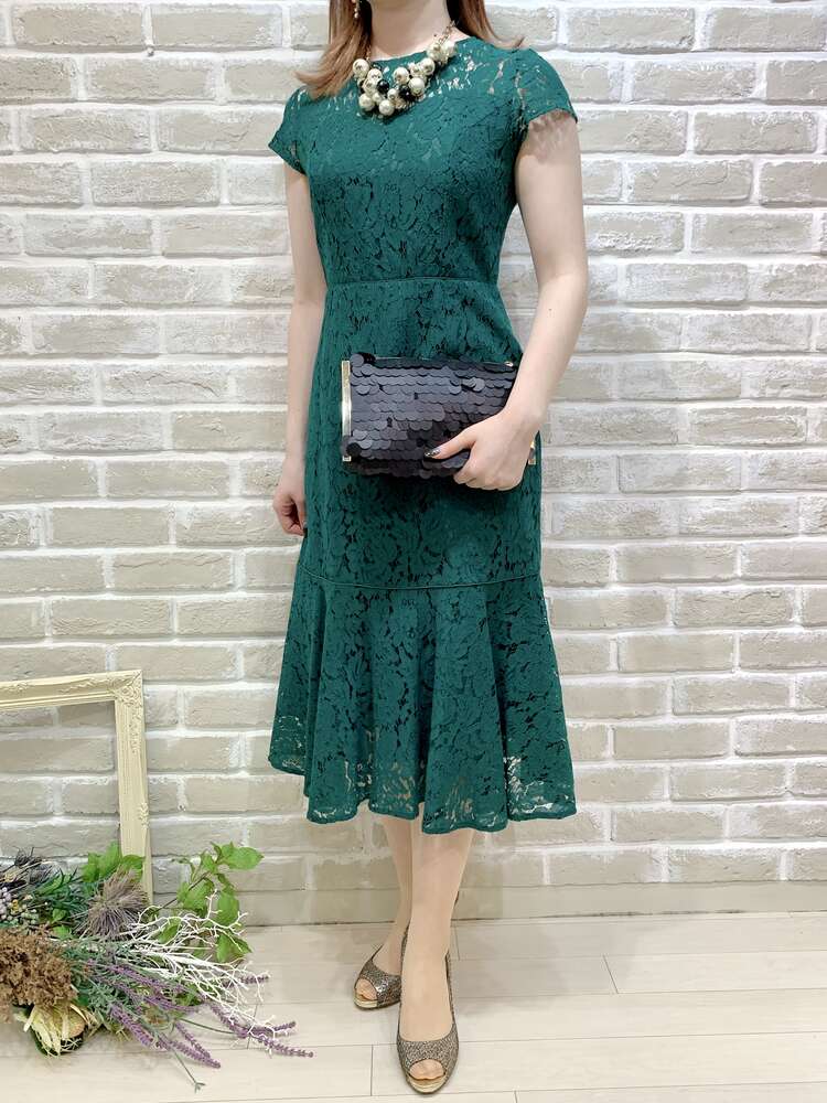 【ゲストドレス】ディープグリーンマーメイド　S