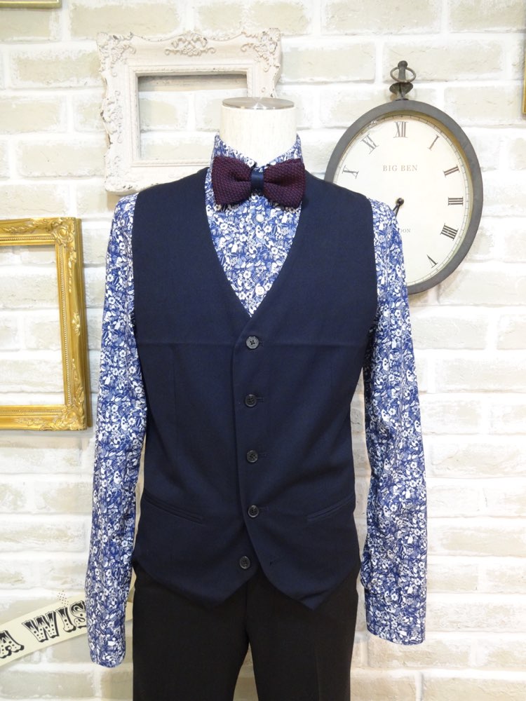 【ベスト単品】french connection 濃ネイビー38