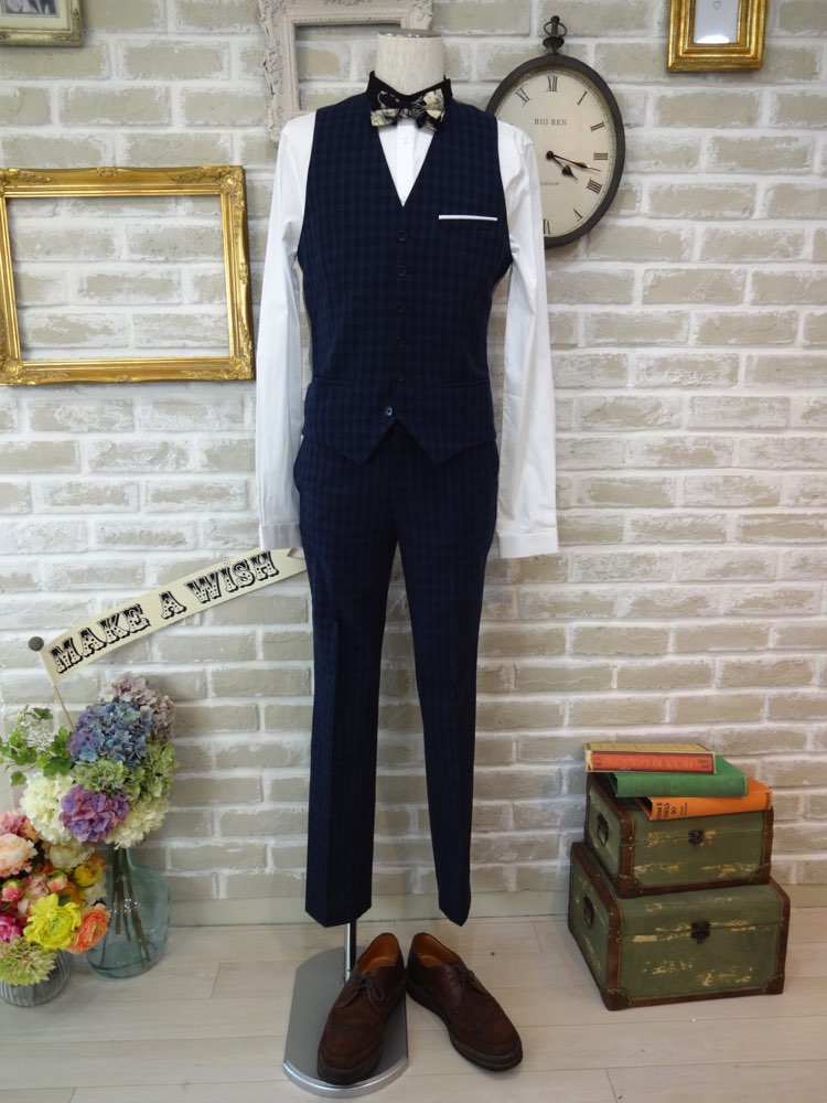 【パンツ単品】HEART&DAGGER NAVY PLAID 2P/32in