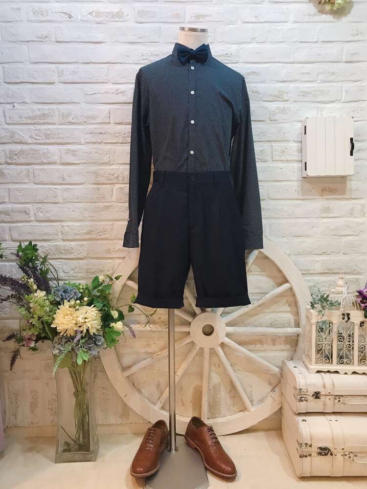 【パンツ単品】COMME CA　ネイビーハーフパンツ　M ②