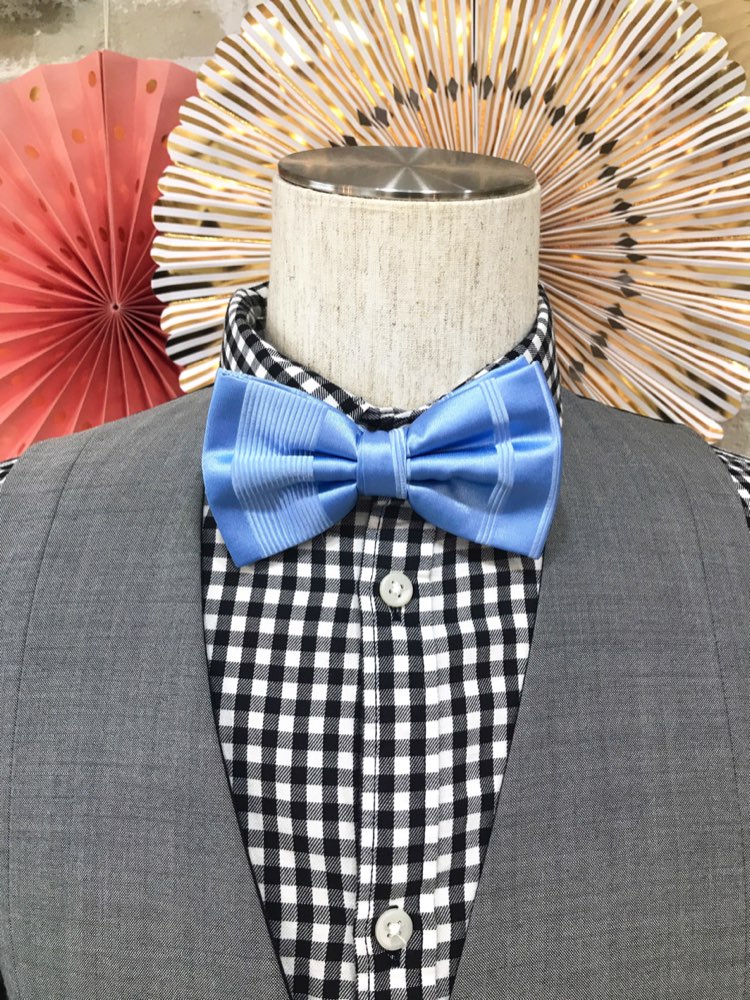 LIGHT BLUE RANDOM STRIPE BOWTIE