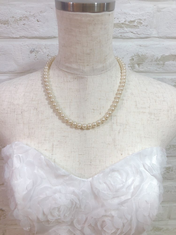 【ネックレス】ホワイトパール1連