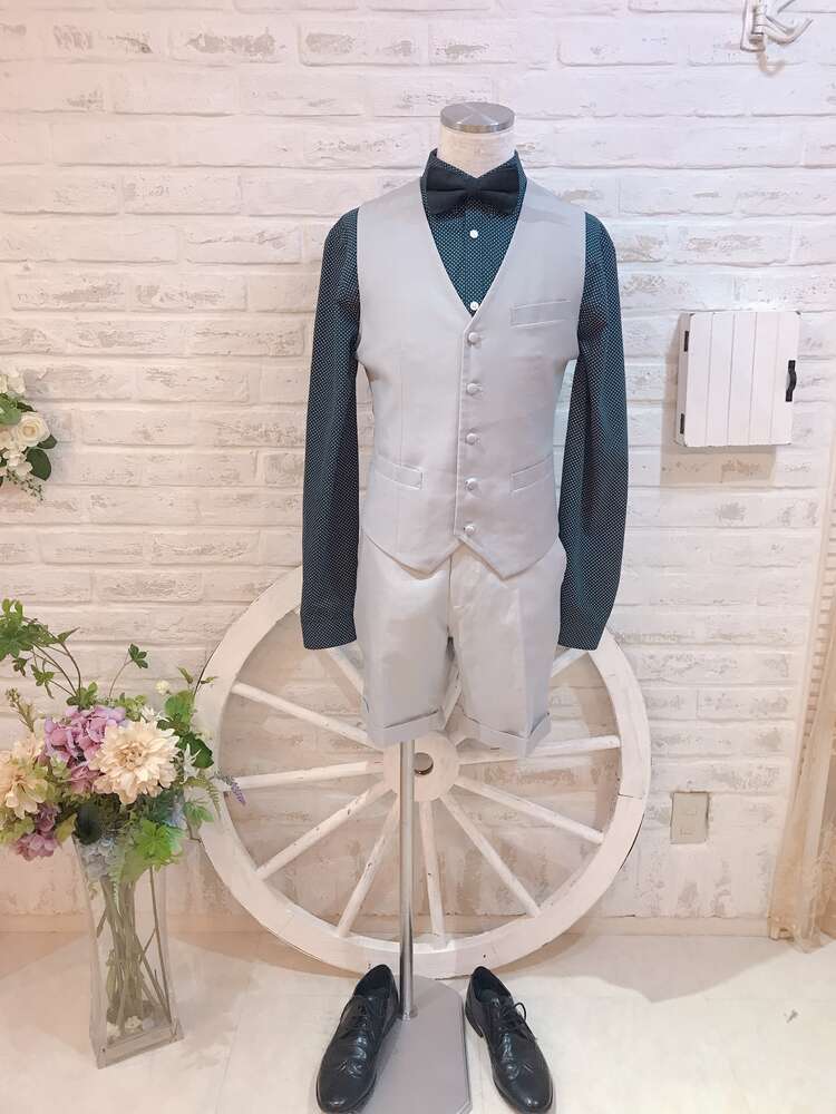 【パンツ単品】ライトグレーハーフパンツS