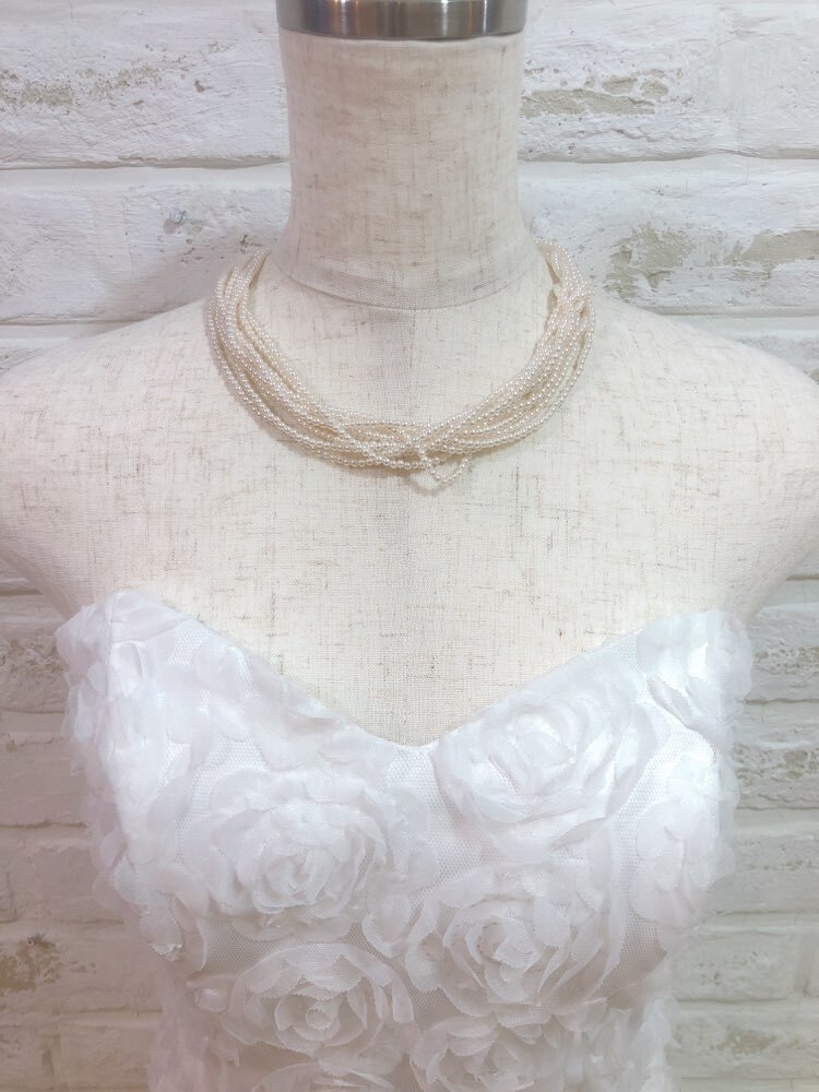 【ネックレス】小粒パール10連