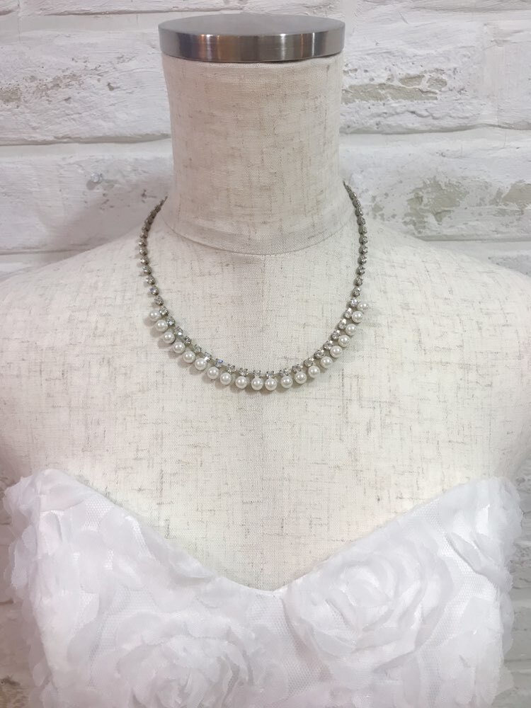 【ネックレス】シルバーストーン×パール20コ