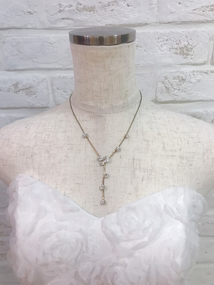 【ネックレス】ゴールド　シルバーダイヤ