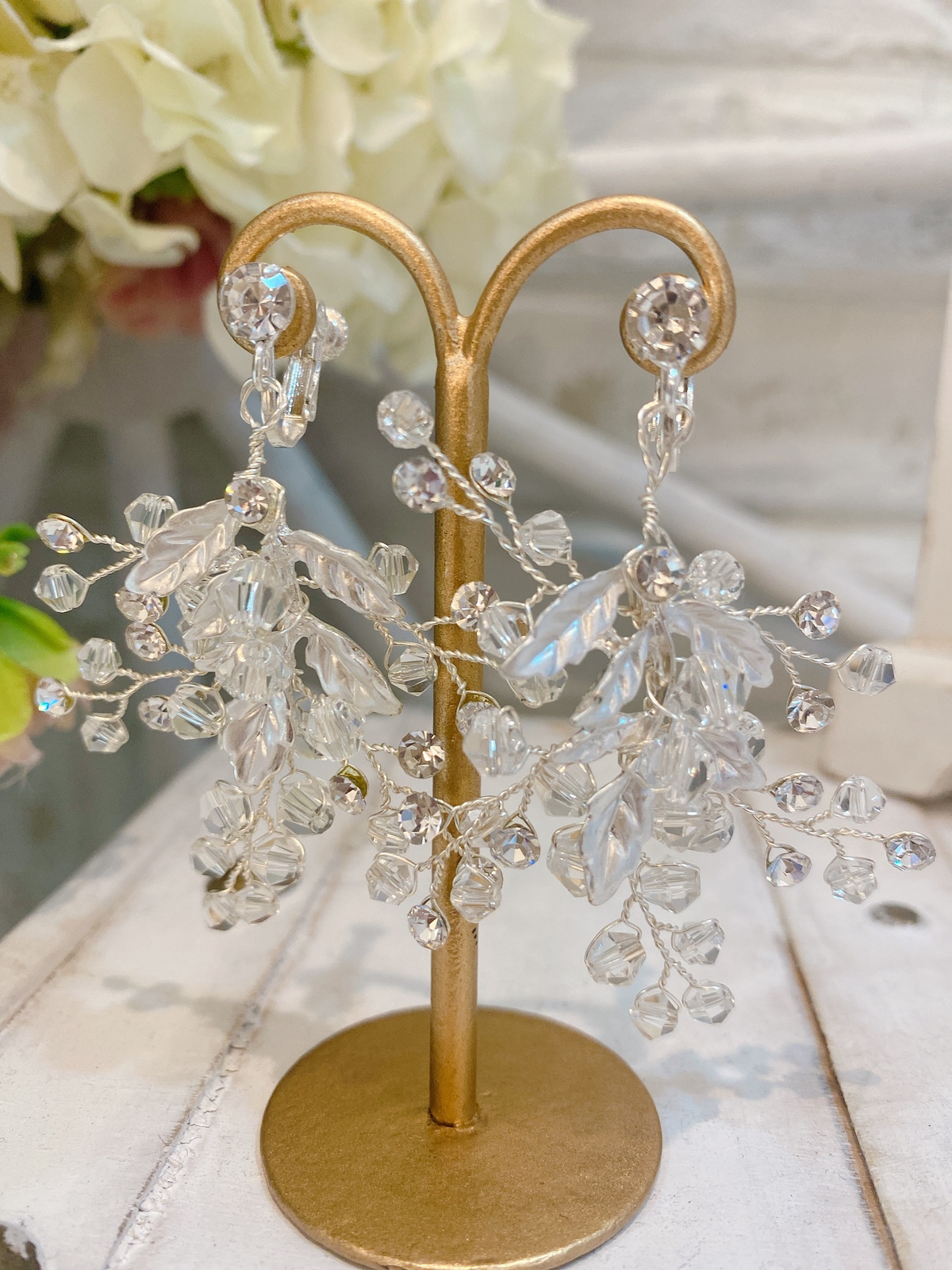 【イヤリング】シルバークリスタル　ワイヤー