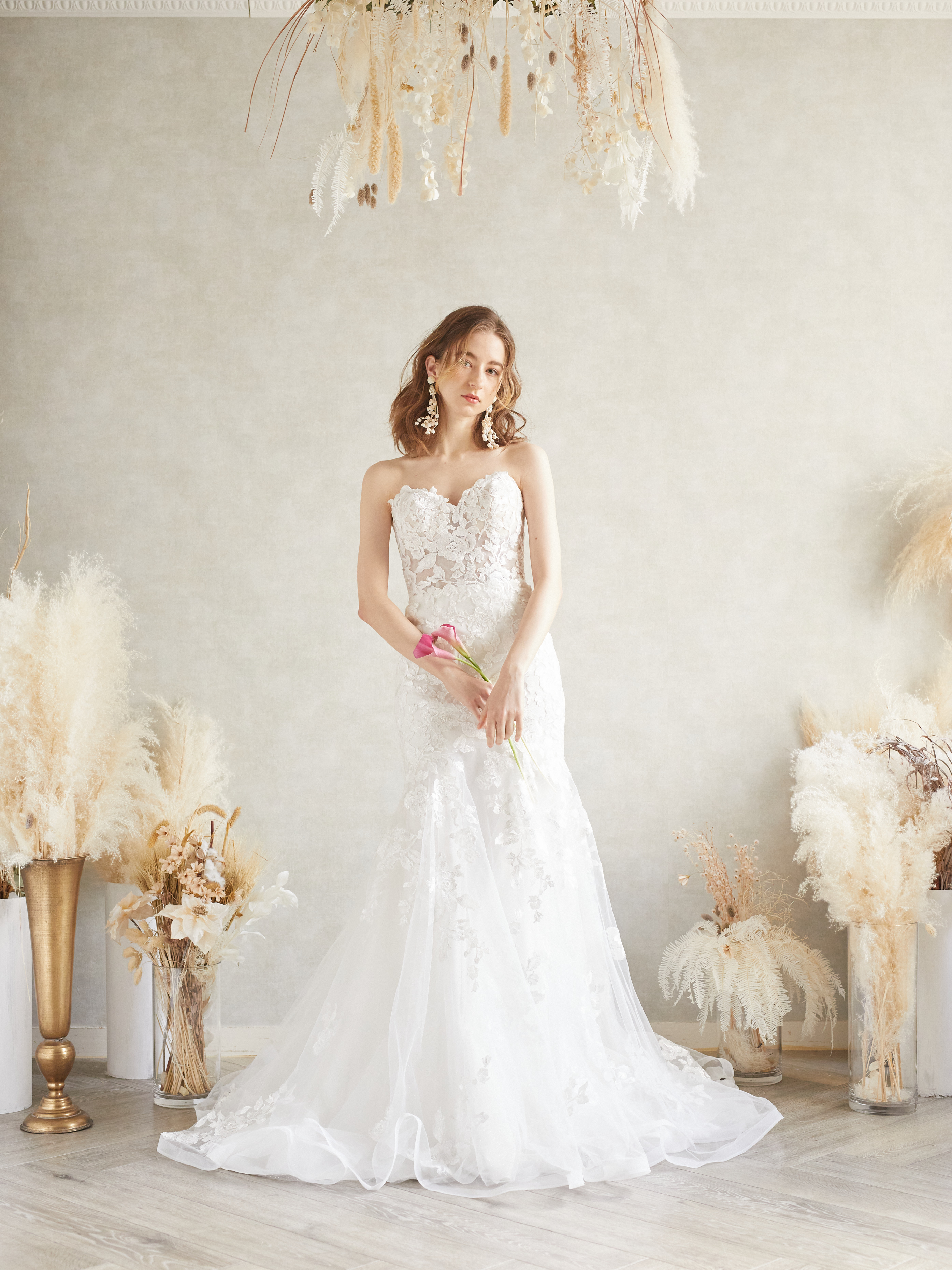 インポート　チュールレースマーメイドドレス　US2