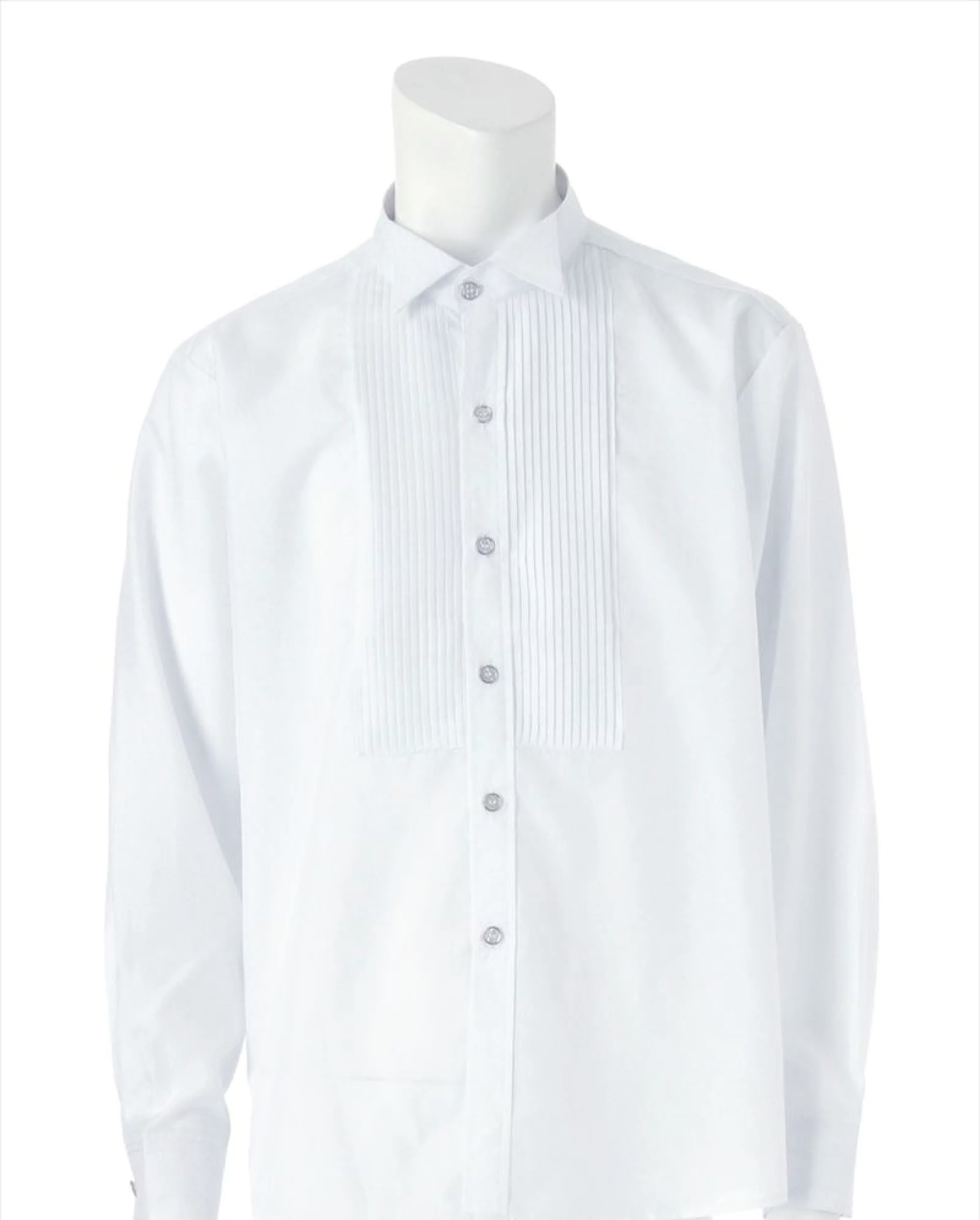 【ワイシャツ】レンタル　ホワイト　ウィングカラードレスシャツ　S
