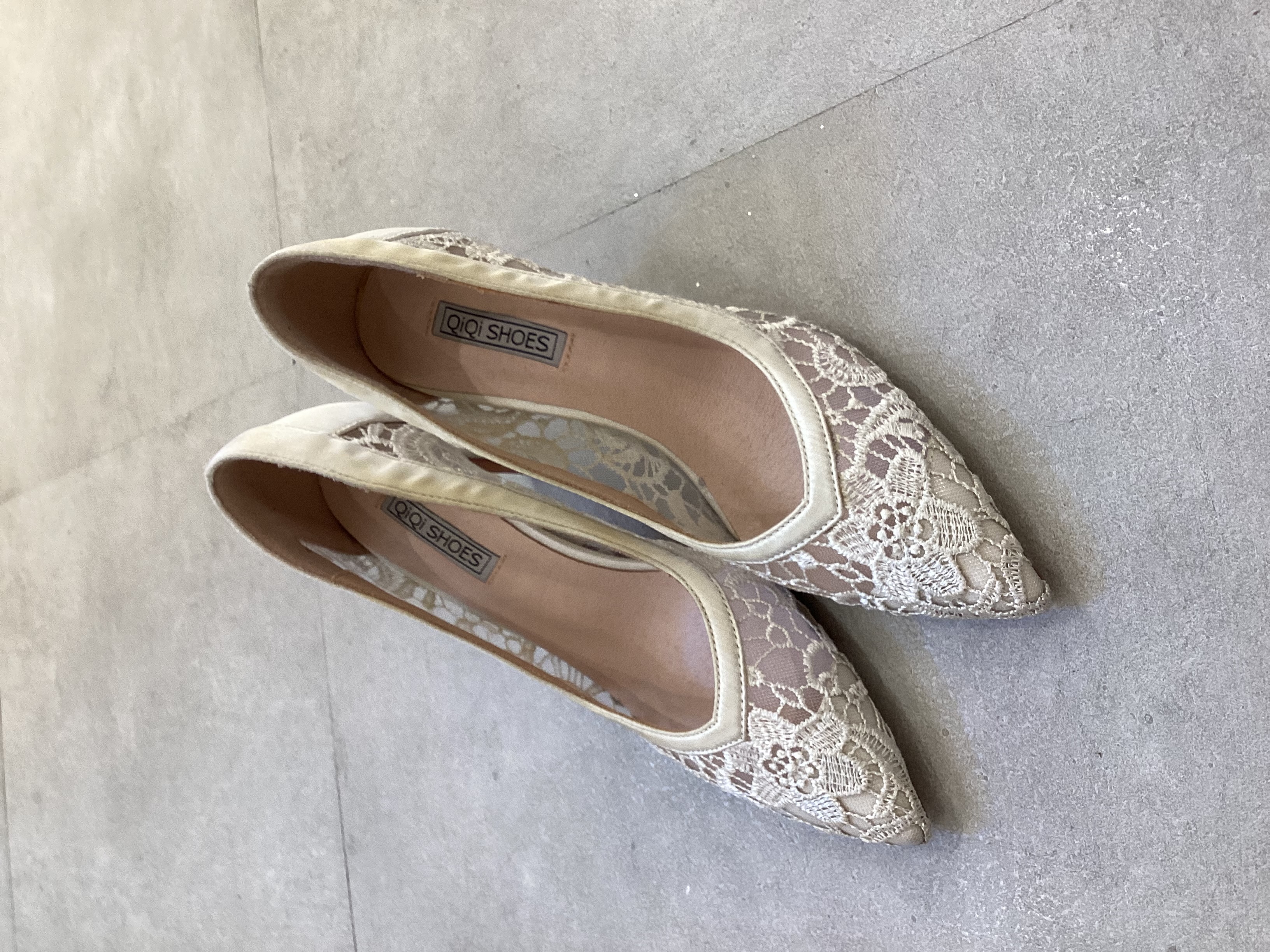 【パンプス】レース　36 23cm　 8cmヒール