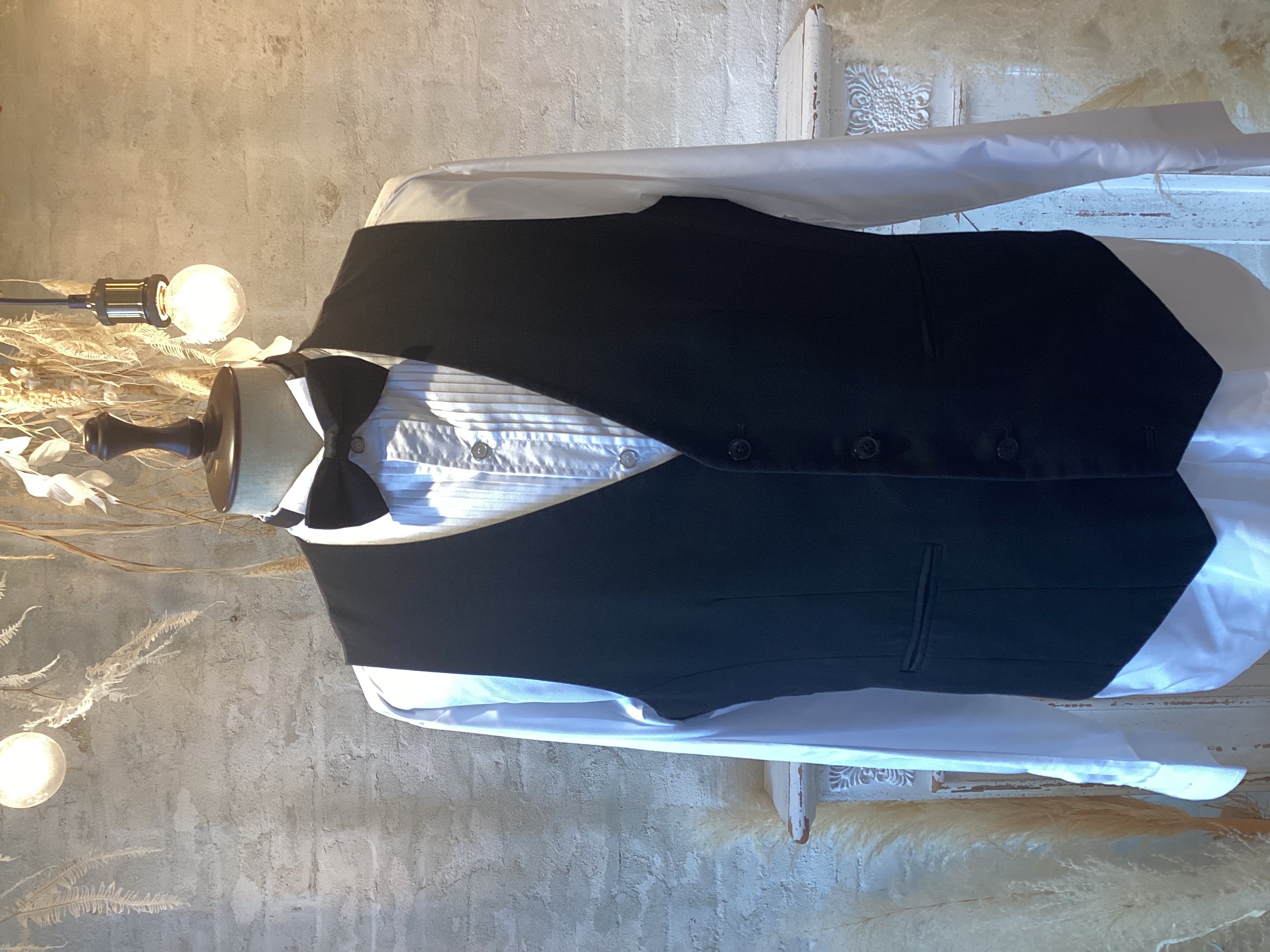 【ベスト単品】シンプルブラック　asosDESIGN  42 L〜LL