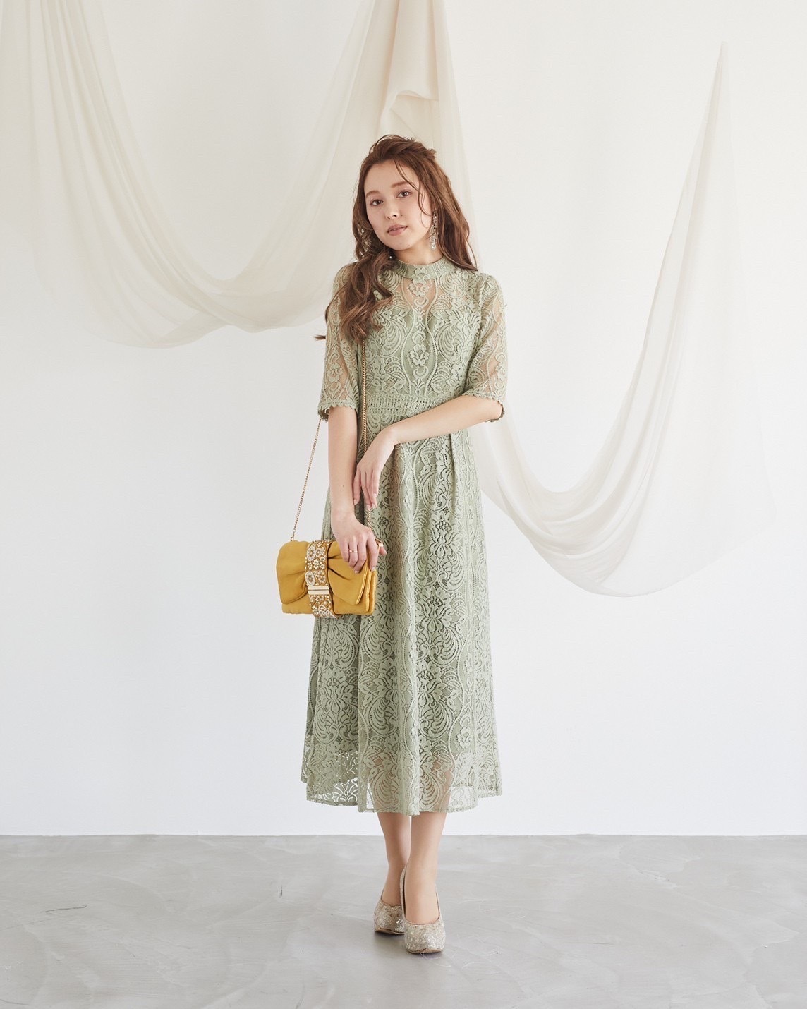 【ゲストドレス】グリーンティー　M