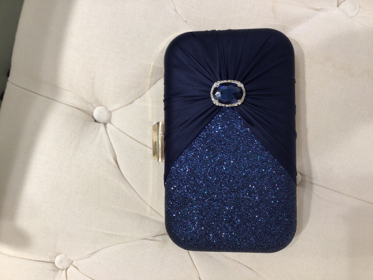 【バック】ネイビーストーンラメ