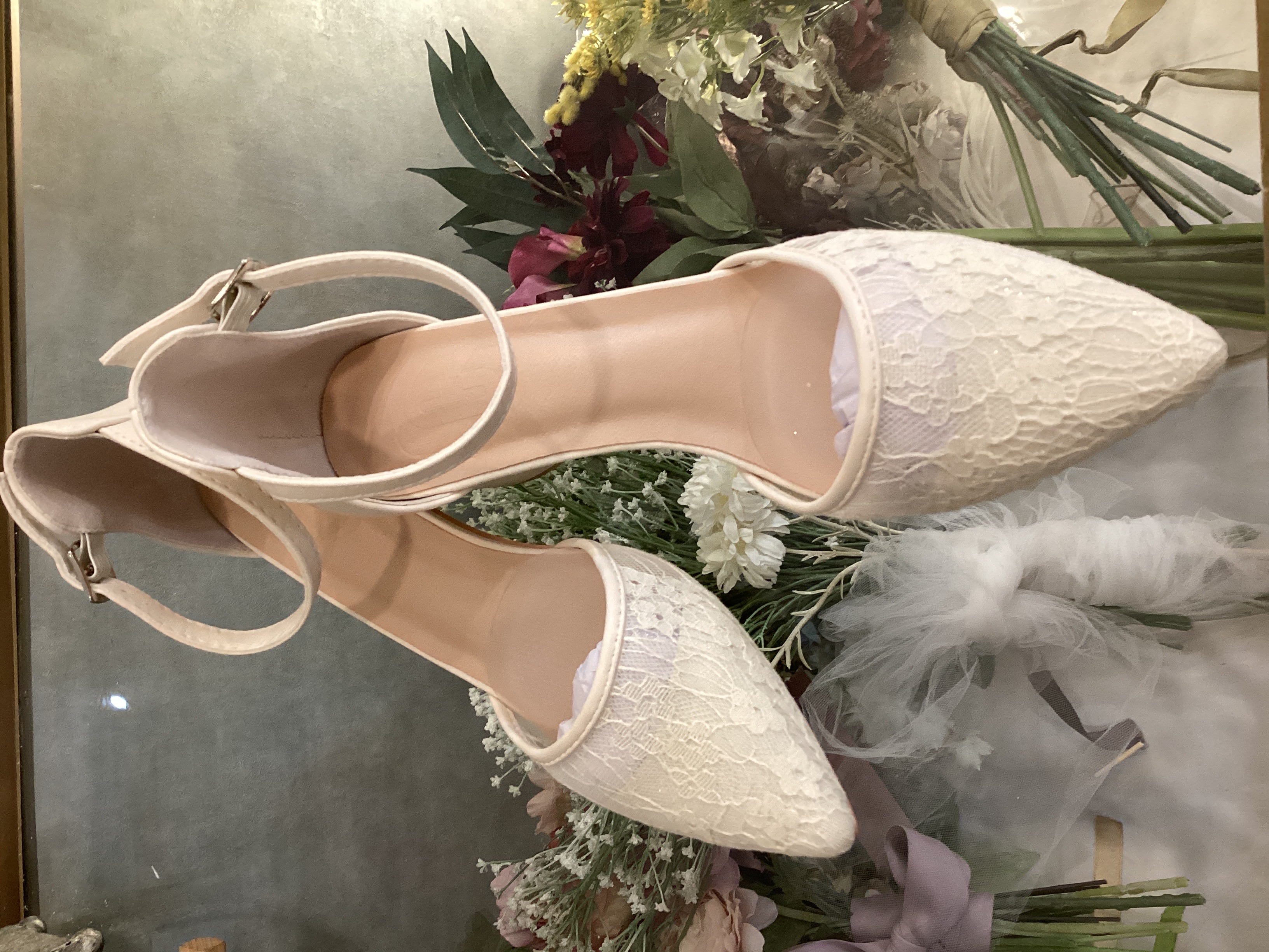 レースストラップチャンキーヒール　24センチ　38