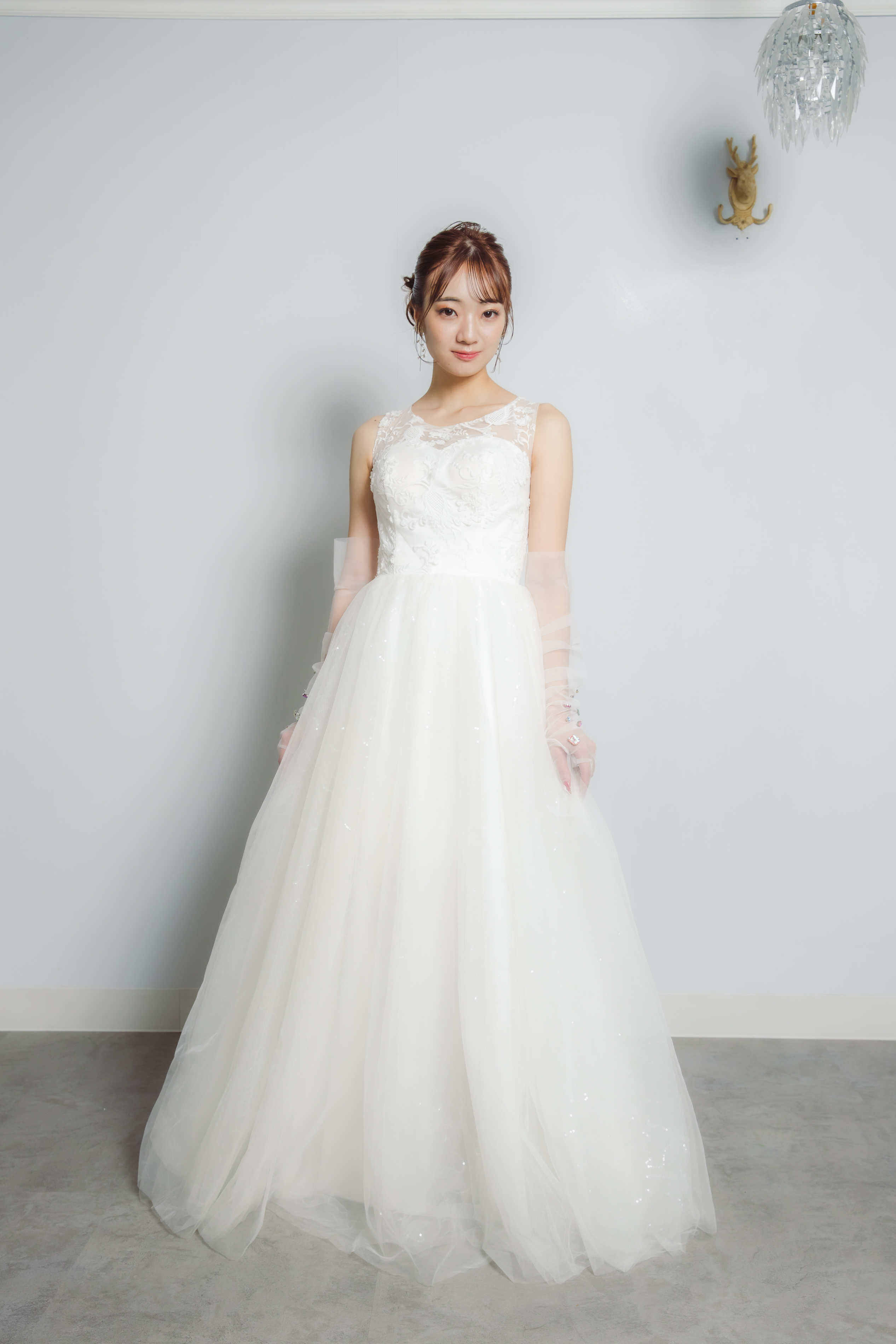 フロントレース編上げノースリーブアンクル丈ドレス　M