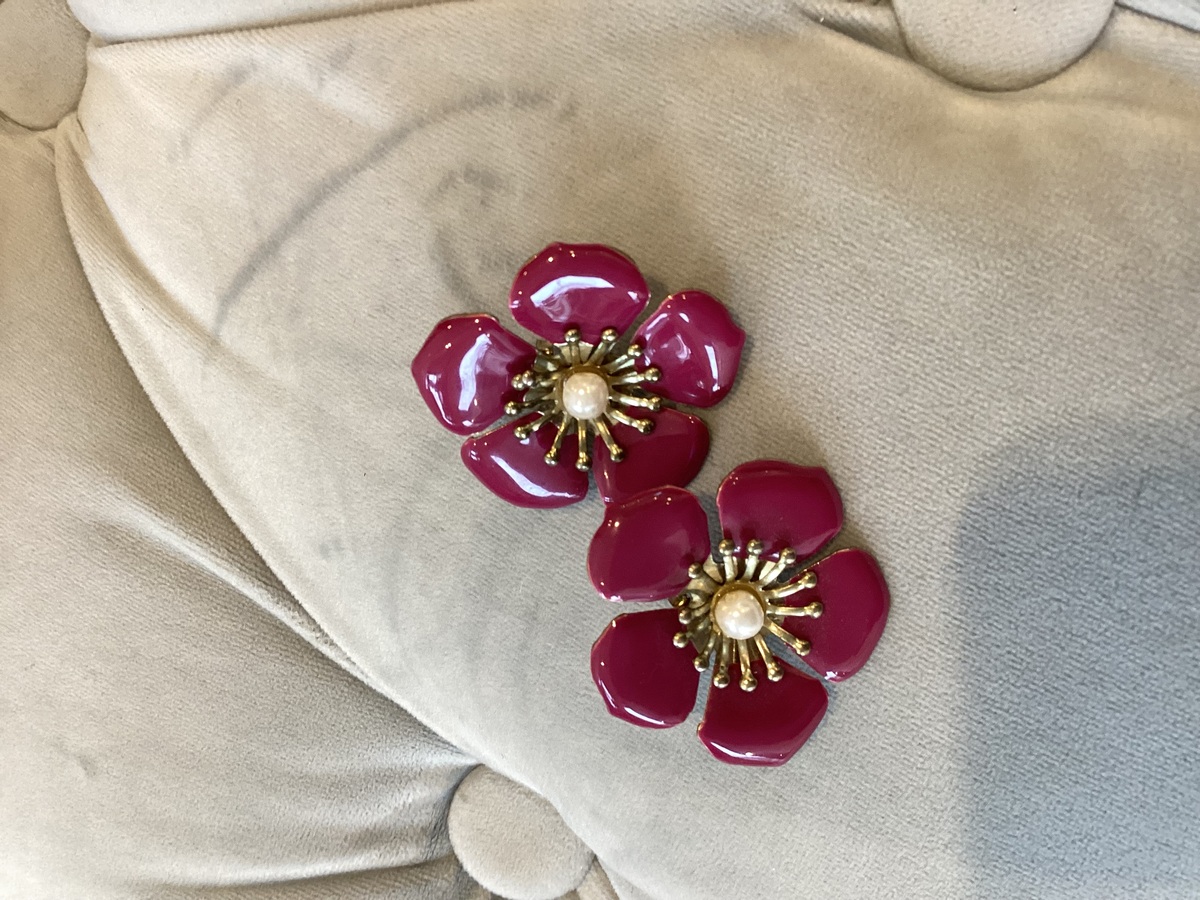 【ピアス】マゼンタパープルフラワー