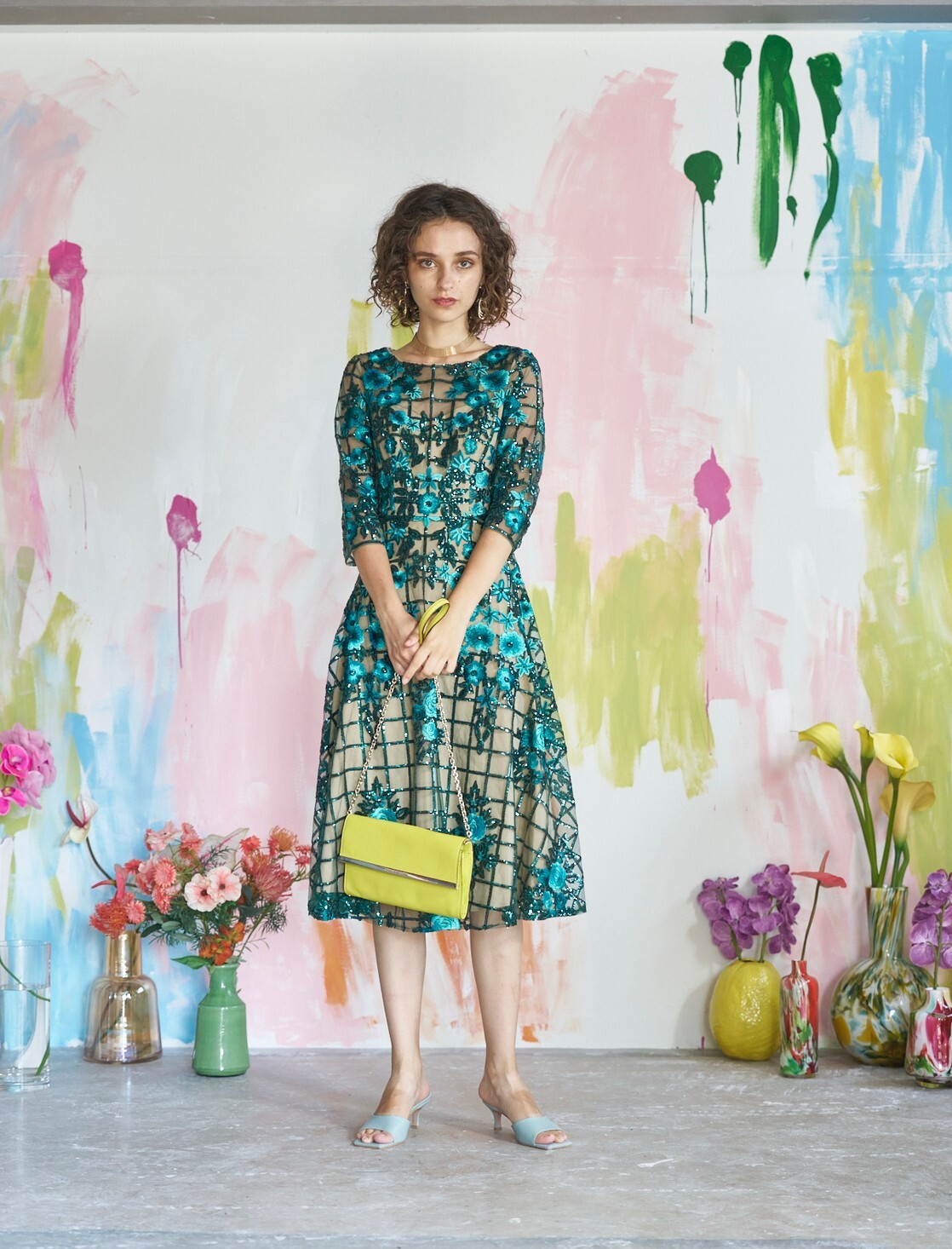 【ゲストドレス】グリーンスパンコール