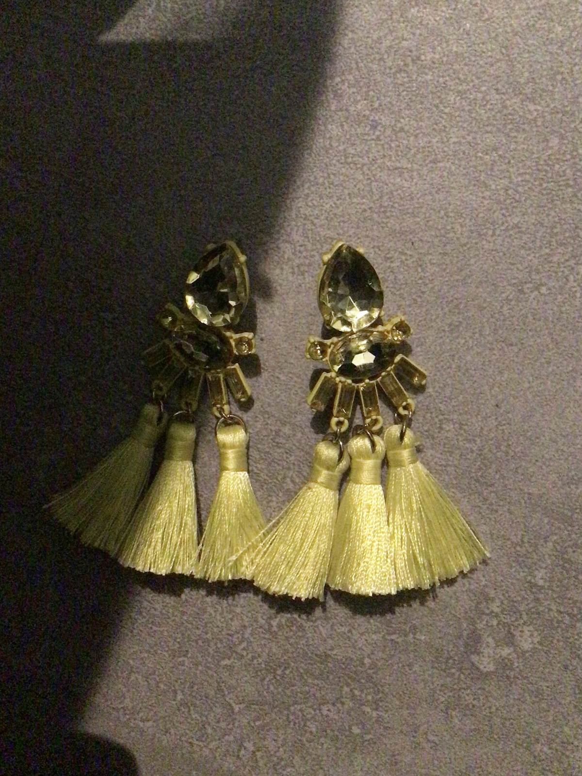 【ピアス】イエロータッセルビジュー