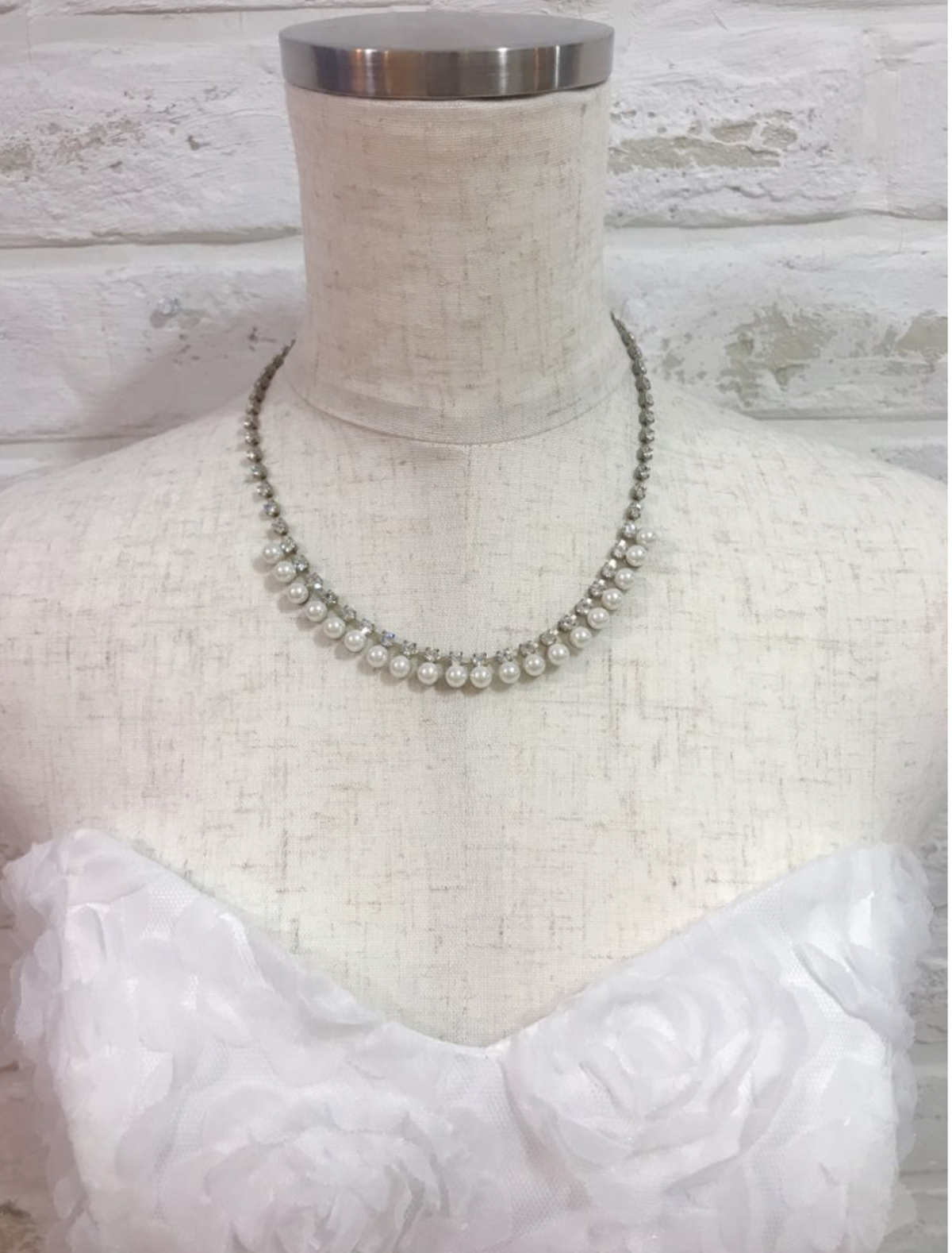 【ネックレス】シルバーストーン×パール20コ