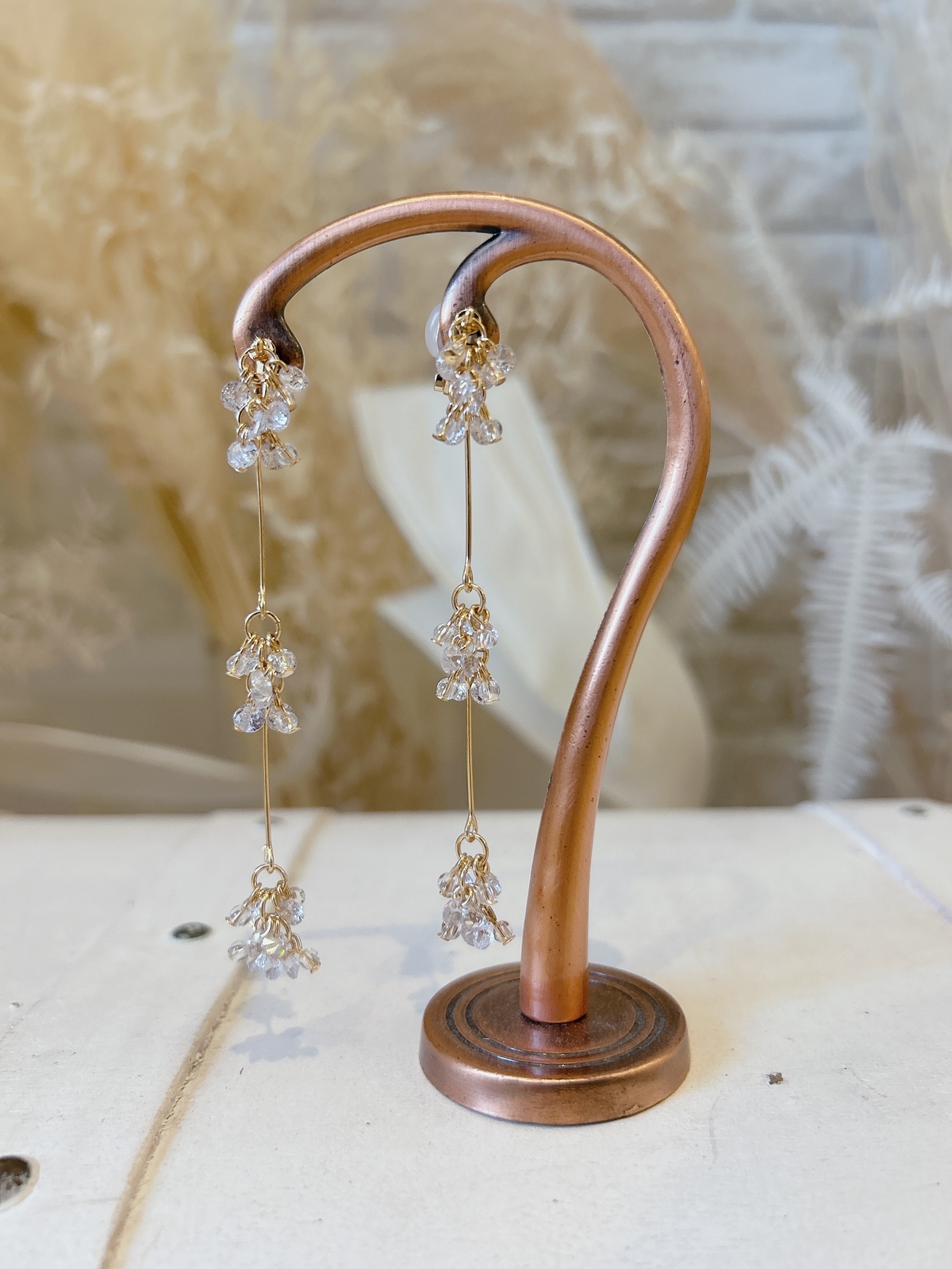 ジルコニアMIXイヤリング【ゴールド】