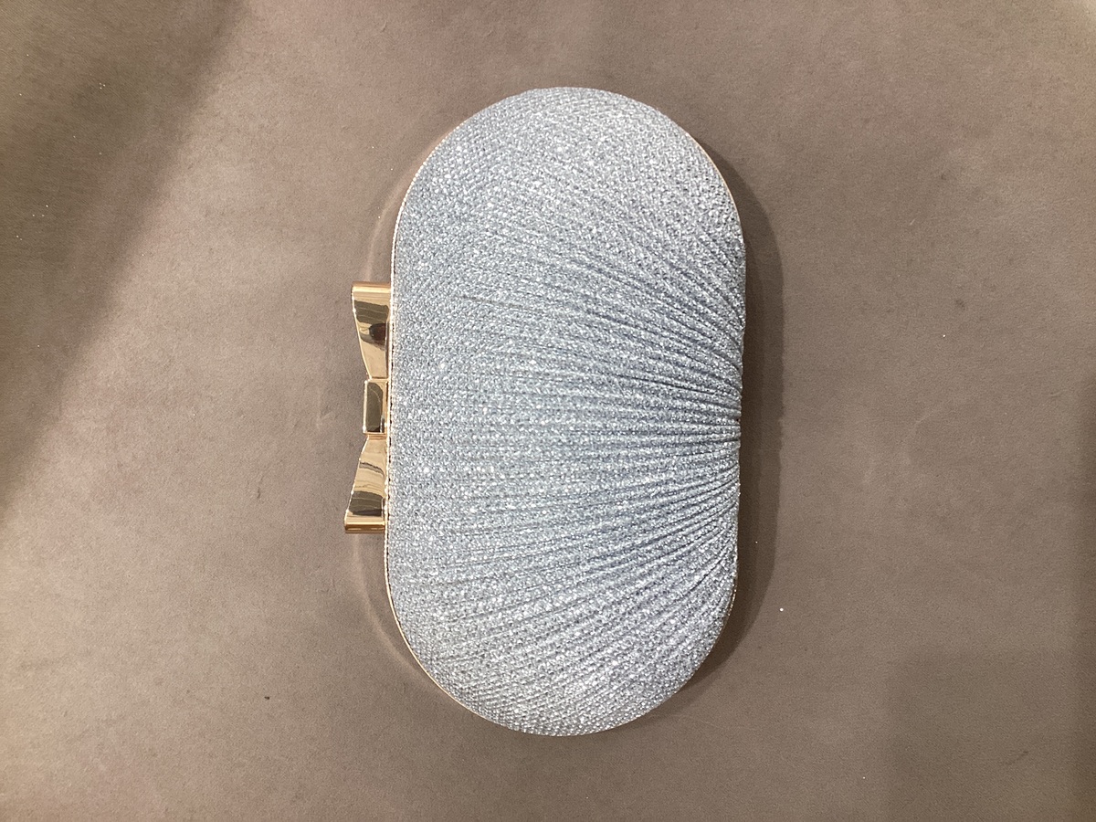 【バック】シルバーラメリボン