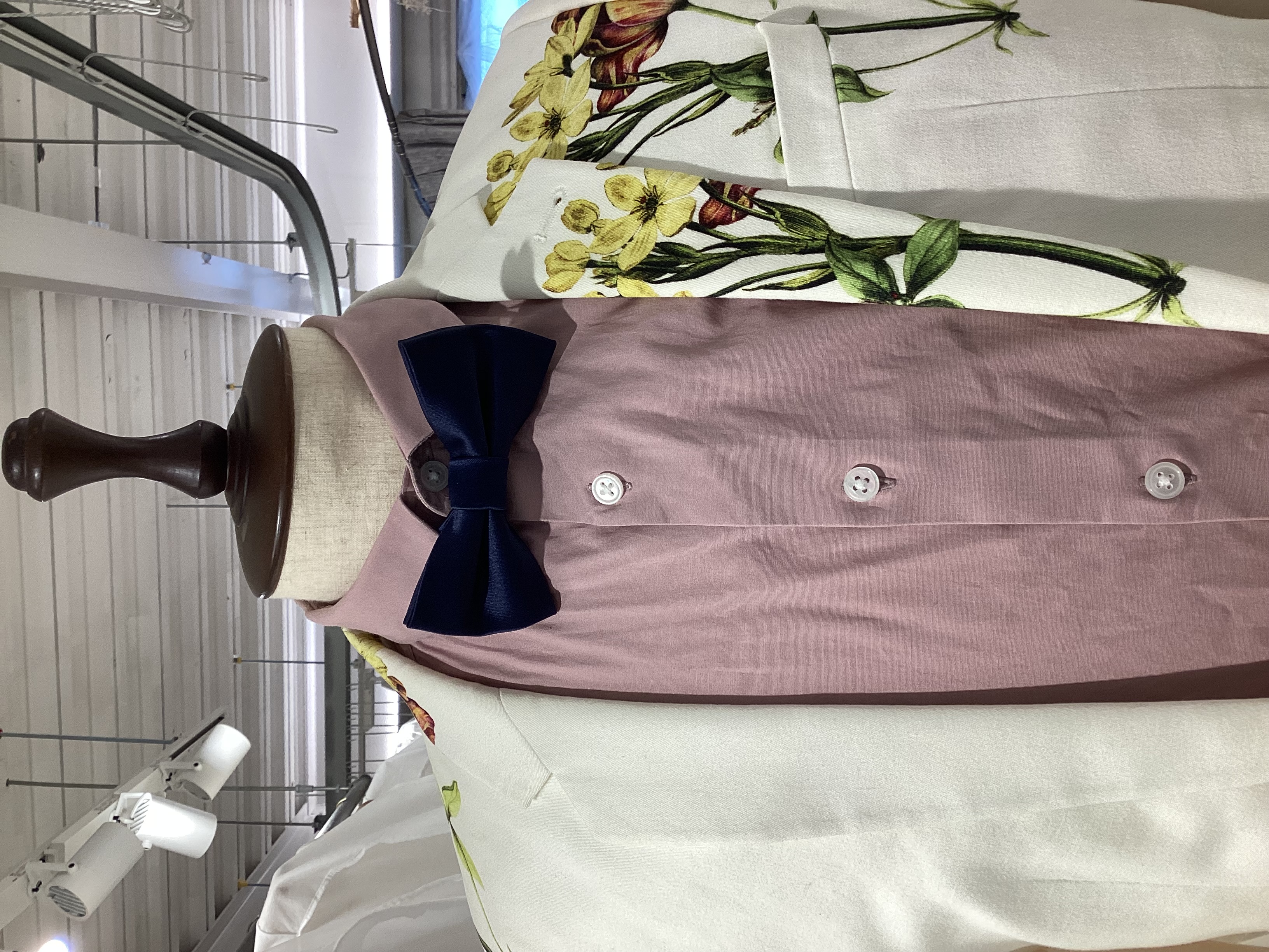 【蝶ネクタイ】 ネイビーシンプル光沢