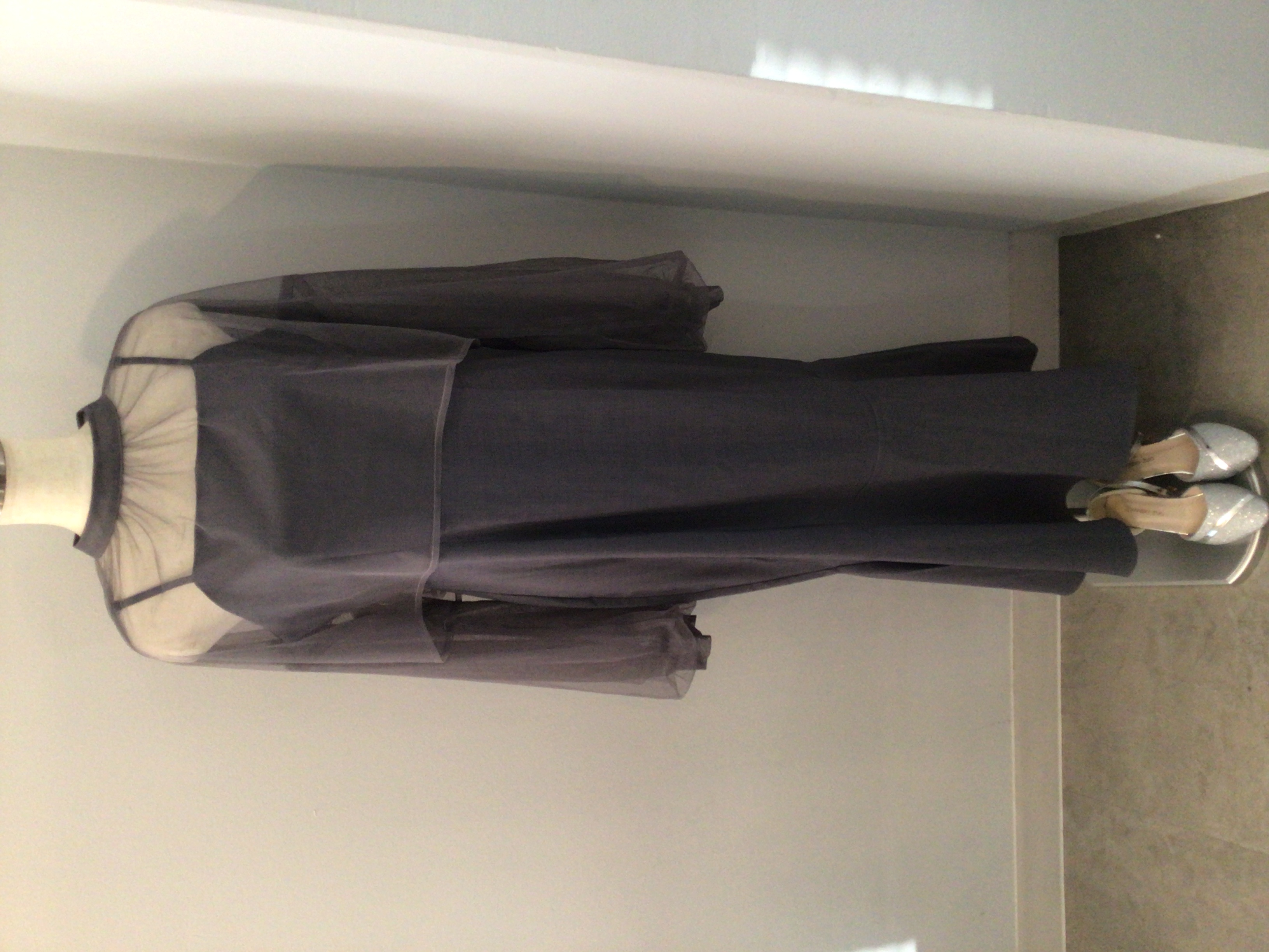 シアーボレロマーメイドドレス　グレー2L