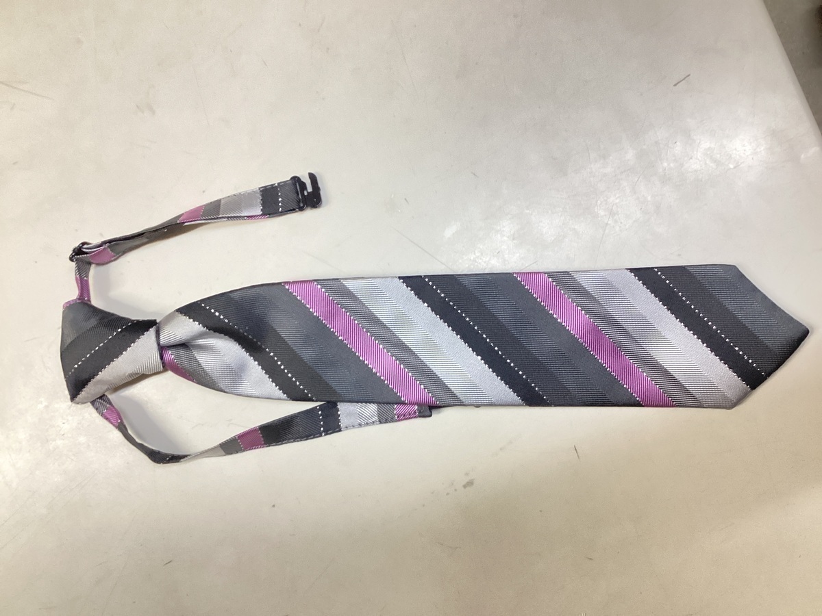 キッズネクタイ　パープルシルバー