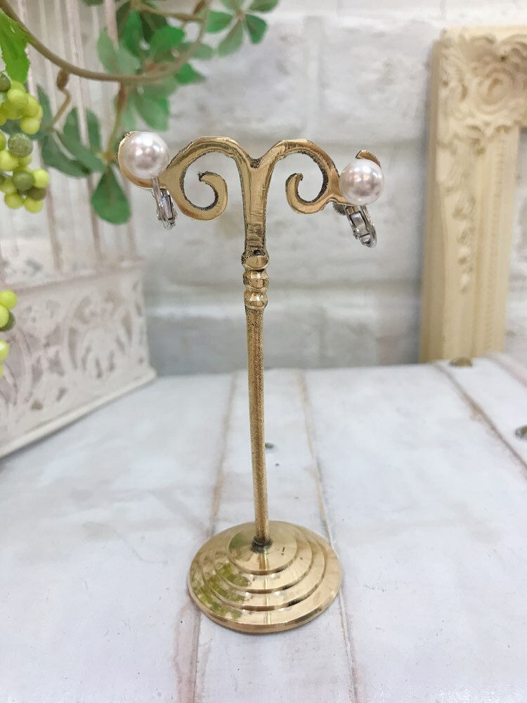 【イヤリング】1粒ホワイトパール