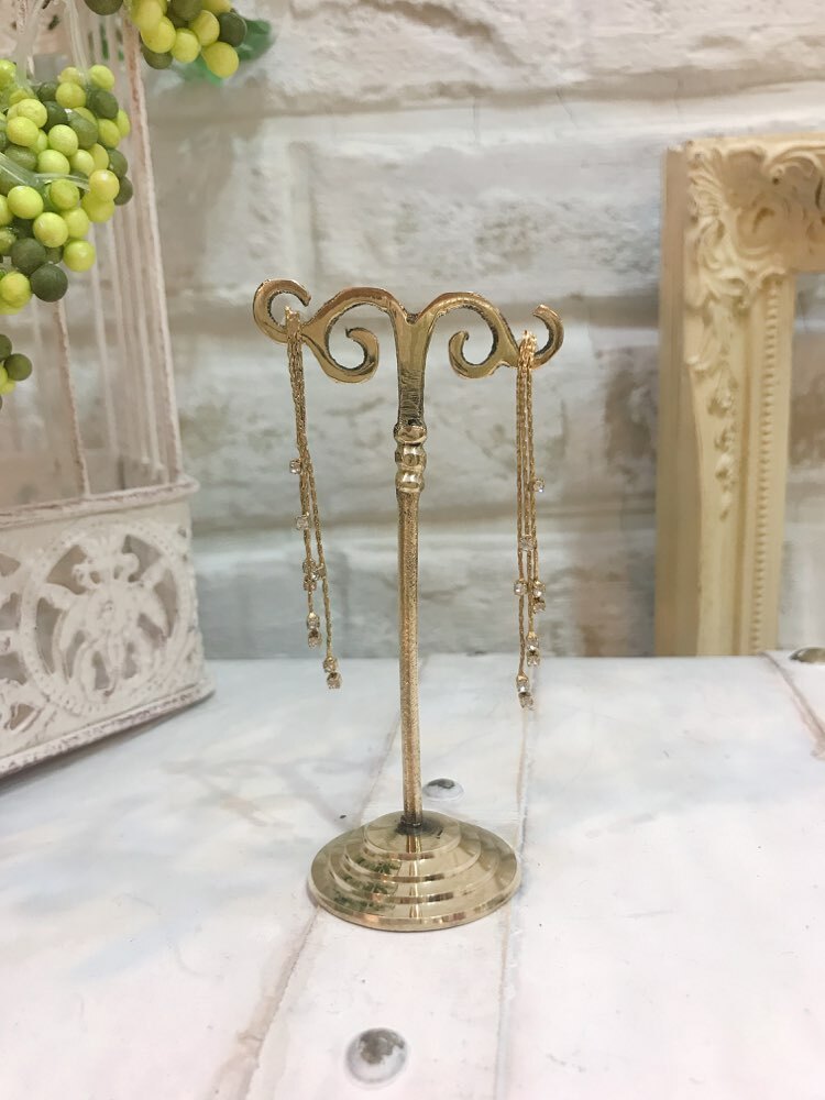 【ピアス】ゴールド　チェーン3本ダイヤ