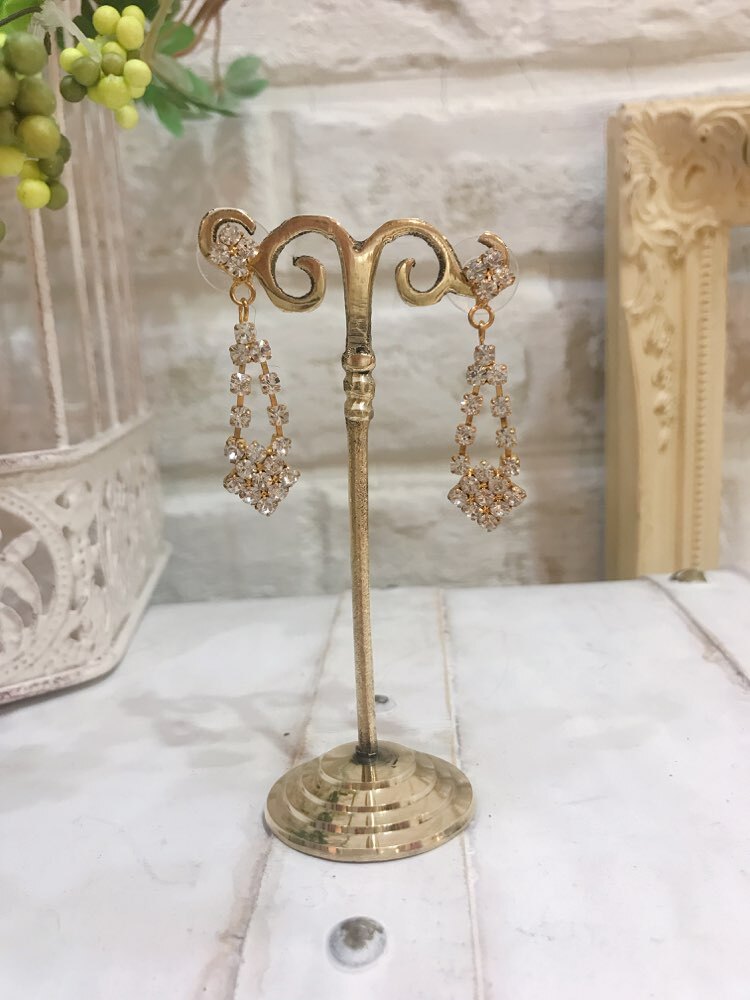 【ピアス】ゴールドダイヤ小ぶりひし形