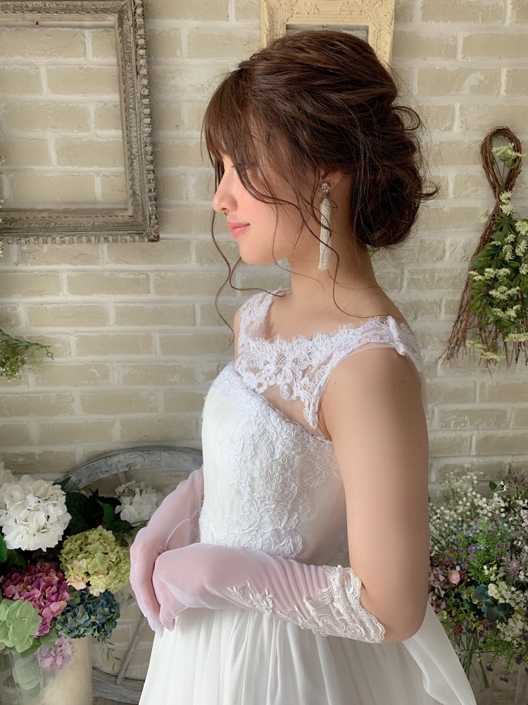 花嫁様用チャペル挙式向け・ウエディンググローブ透け刺繍 | ドレンタ