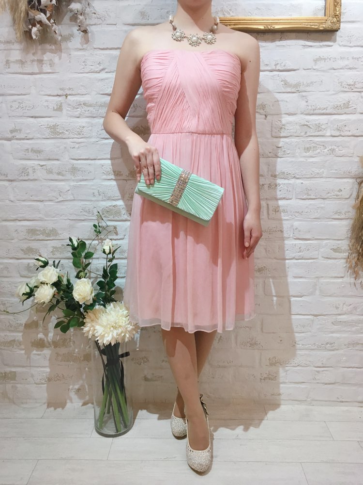 結婚式・謝恩会・各種パーティにおすすめシルク素材ベビーピンクドレス